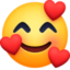 smiling face with hearts on Facebook