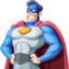 man superhero: light skin tone on Facebook