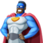 man superhero: dark skin tone on Facebook