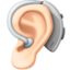 ear with hearing aid: light skin tone on Facebook