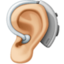 ear with hearing aid: medium-light skin tone on Facebook