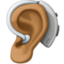 ear with hearing aid: medium-dark skin tone on Facebook