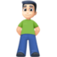 man standing: light skin tone on Facebook