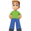 man standing: medium-light skin tone on Facebook