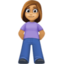 woman standing: medium skin tone on Facebook