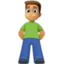 man standing: medium skin tone on Facebook