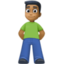 man standing: medium-dark skin tone on Facebook