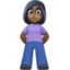 woman standing: dark skin tone on Facebook