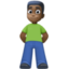 man standing: dark skin tone on Facebook