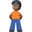 person standing: dark skin tone on Facebook