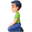man kneeling: light skin tone on Facebook