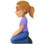 woman kneeling: medium-light skin tone on Facebook