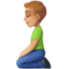 man kneeling: medium-light skin tone on Facebook