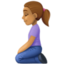 woman kneeling: medium skin tone on Facebook