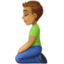 man kneeling: medium skin tone on Facebook