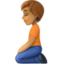 person kneeling: medium skin tone on Facebook