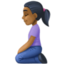 woman kneeling: medium-dark skin tone on Facebook