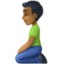 man kneeling: medium-dark skin tone on Facebook