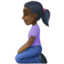 woman kneeling: dark skin tone on Facebook