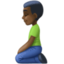 man kneeling: dark skin tone on Facebook