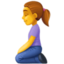 woman kneeling on Facebook