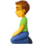 man kneeling on Facebook