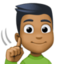 deaf man: medium-dark skin tone on Facebook