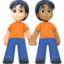 people holding hands: light skin tone, medium-dark skin tone on Facebook