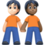people holding hands: light skin tone, dark skin tone on Facebook