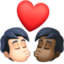 kiss: person, person, light skin tone, dark skin tone on Facebook
