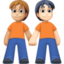 people holding hands: medium-light skin tone, light skin tone on Facebook