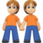 people holding hands: medium-light skin tone on Facebook