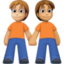 people holding hands: medium-light skin tone, medium skin tone on Facebook
