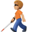 person with white cane: medium-light skin tone on Facebook