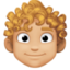 person: medium-light skin tone, curly hair on Facebook
