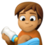 person feeding baby: medium skin tone on Facebook