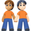 people holding hands: medium skin tone, light skin tone on Facebook