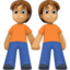 people holding hands: medium skin tone on Facebook