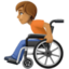 person in manual wheelchair: medium skin tone on Facebook