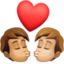 kiss: person, person, medium skin tone, medium-light skin tone on Facebook