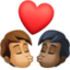 kiss: person, person, medium skin tone, dark skin tone on Facebook