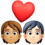 couple with heart: person, person, medium skin tone, light skin tone on Facebook