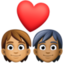 couple with heart: person, person, medium skin tone, medium-dark skin tone on Facebook
