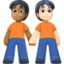 people holding hands: medium-dark skin tone, light skin tone on Facebook