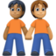 people holding hands: medium-dark skin tone, medium skin tone on Facebook