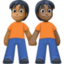 people holding hands: medium-dark skin tone, dark skin tone on Facebook