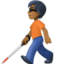 person with white cane: medium-dark skin tone on Facebook