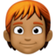 person: medium-dark skin tone, red hair on Facebook
