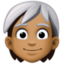 person: medium-dark skin tone, white hair on Facebook