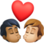 kiss: person, person, medium-dark skin tone, medium-light skin tone on Facebook